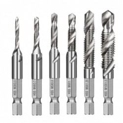 HSS drill bits - screw metric thread - hex shank - 1/4 inch - M3 / M10 - 6 pieces