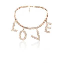Luxury choker / short necklace - with crystal LOVE lettersNecklaces