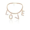Luxury choker / short necklace - with crystal LOVE lettersNecklaces