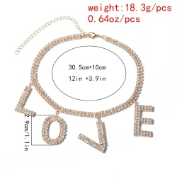 Luxury choker / short necklace - with crystal LOVE lettersNecklaces