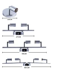 Ceiling / wall lamp - rotatable - 360 degree adjustable - GU10 base - stainless steelWall lights