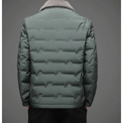 Fashionable warm short jacket - down windbreaker - with detachable fur collarJackets