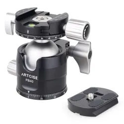 PB40 - tripod ball head - double panoramic - low profile - 360 degree rotatable - for DSLR camerasTripods & stands