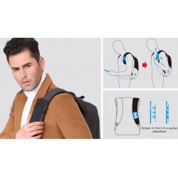 Fashionable multifunction backpack - with USB charging port - bag for 13" / 15" laptopBackpacks
