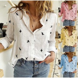 Classic long sleeve blouse - loose printed shirtBlouses & shirts