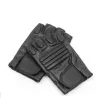 Black leather gloves - fitness / gym /cycling - half fingerGloves