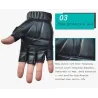 Black leather gloves - fitness / gym /cycling - half fingerGloves
