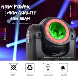 Mini LED beam - laser light - moving head - DJ / stage light - 60W - RGBW - DMXStage & events lighting