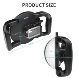 Diving dome port - dual-handheld - waterproof lens cover - for GoPro Hero 8 Black - 6 inchProtection