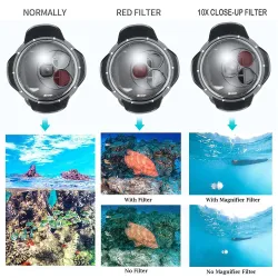 Diving dome port - waterproof filter case - switchable - for GoPro Hero 7 6 5 BlackProtection