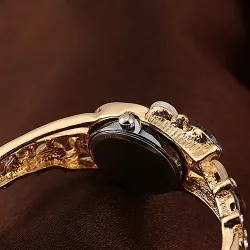 Elegant crystal bracelet - with a watch - colorful flowers - hollow out designBracelets