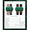 Luxurious watch with a green stone - stainless steel / leatherWatches