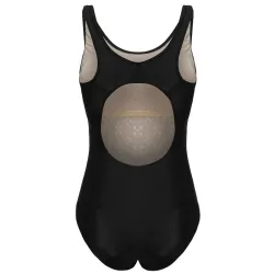 One piece swimming suit - black racer back - hollow-outBeachwear