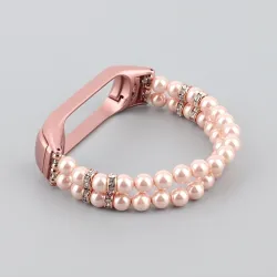 Elastic strap with pearls / crystals - bracelet - for Xiaomi Mi Band 3 / 4 / 5 / 6Bracelets