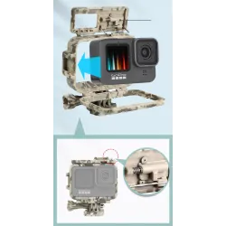 Protective frame case - long screw - base mount - for GoPro Hero 9 BlackMounts