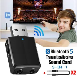 KN330 - USB - Bluetooth - transmitter - audio receiver - 3.5 mm AUX jack - 3 in 1 adapterCables