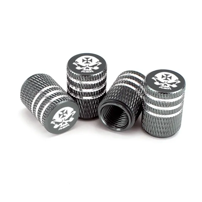 Car tire wheel valves - aluminum caps - skull design - 4 piecesWheel parts