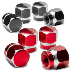 Universal car wheel valves - aluminum caps - hexagonal - 4 piecesWheel parts