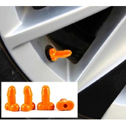 Car tire wheel valves - luminous caps - penis shaped - 4 piecesValve caps