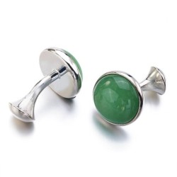 Luxurious cufflinks - with green opalCufflinks