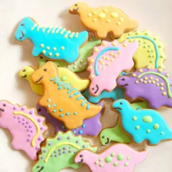 Cookie cutter mold - dinosaurs shaped - stainless steel - 4 piecesBakeware