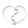 Cookie cutter mold - heart shaped puzzle - stainless steel - 2 piecesBakeware