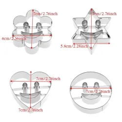 Cookie cutter mold - smiley face - bunny / car / boat - stainless steel - 4 piecesBakeware