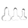 Cookie cutter mold - penis shaped - stainless steel - 3 piecesBakeware