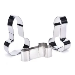 Cookie cutter mold - penis shaped - stainless steel - 3 piecesBakeware