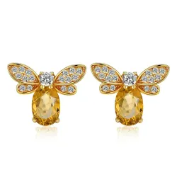 Elegant stud earrings - crystal beeEarrings