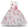 Luxury girls dress - floral design & bowKids