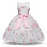 Luxury girls dress - floral design & bowKids
