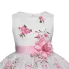 Luxury girls dress - floral design & bowKids