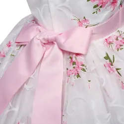 Luxury girls dress - floral design & bowKids