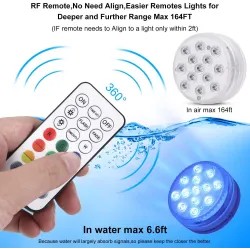 Submersible / underwater light - for aquarium / bathtub - 13LED - 16 RGB - IP68 - with RF remoteLights & lighting