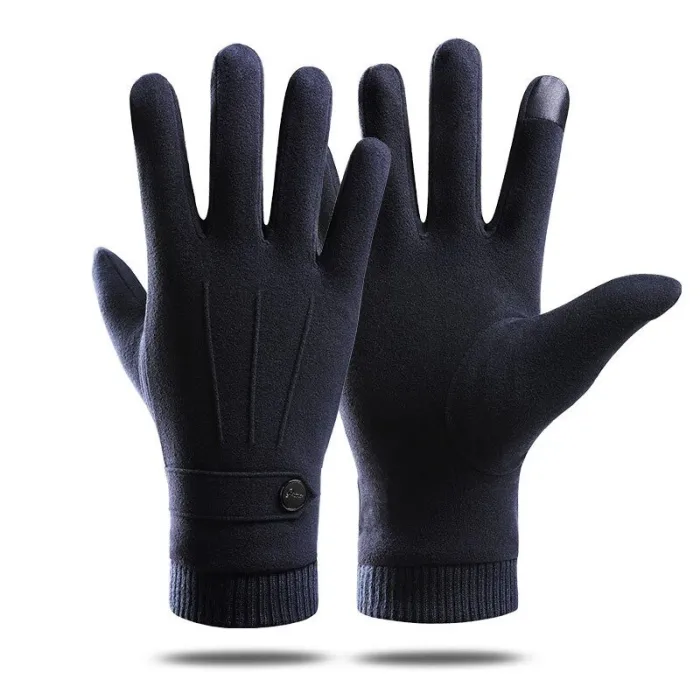 Elegant warm gloves - touchscreen function - with a decorative buttonGloves