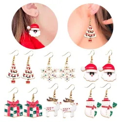 Christmas tree - Santa Claus - snowflakes - christmas metal earringsEarrings