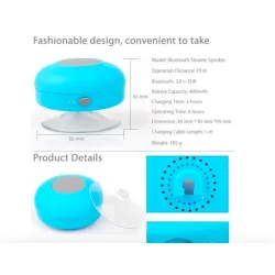 Mini Bluetooth speaker - waterproof - with suction cupBluetooth speakers