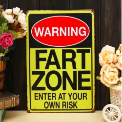 Warning Fart Zone - metal sign - posterPlaques & Signs