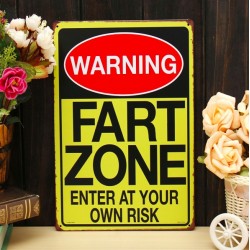Warning Fart Zone - metal sign - poster
