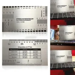 Guitar measuring ruler - string conversion chart - stainless steelGuitars