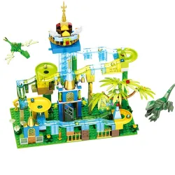 Marble race - with light - electric maze ball - building blocks - Jurassic dinosaur park / jungle world - toyPuzzles & Games