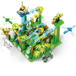 Marble race - with light - electric maze ball - building blocks - Jurassic dinosaur park / jungle world - toyPuzzles & Games