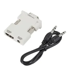 HDMI-compatible to VGA adapter - audio cable - 3.5mm - 1080PCables