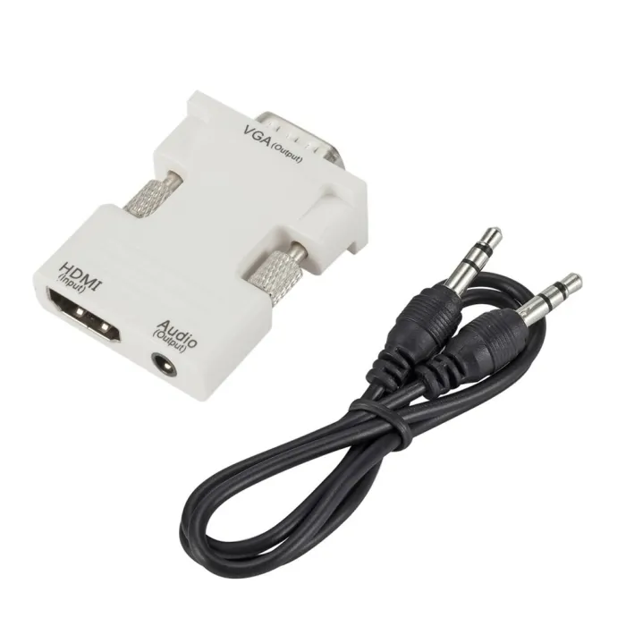 HDMI-compatible to VGA adapter - audio cable - 3.5mm - 1080PCables