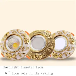 American style - luxurious gold ceiling lamp - spot light - recessed - dimmable - COB - LED - 3W / 5W / 7WSpotlights