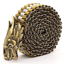 Luxurious gold belt - buckle with snake - copper / stainless steelBelts