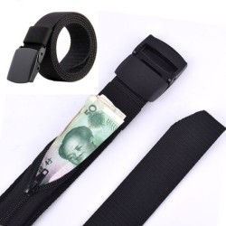 Anti theft belt - with hidden zipper - unisex - 120cmBelts