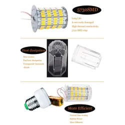 E26 - E27 - E14 - E12 - B22 - GU10 - G9 - 12V-24V - 5730 SMD - LED bulbE14