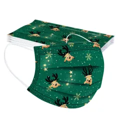 Protective face / mouth masks - disposable - 3-ply - for children - christmas print - 50 piecesMouth masks